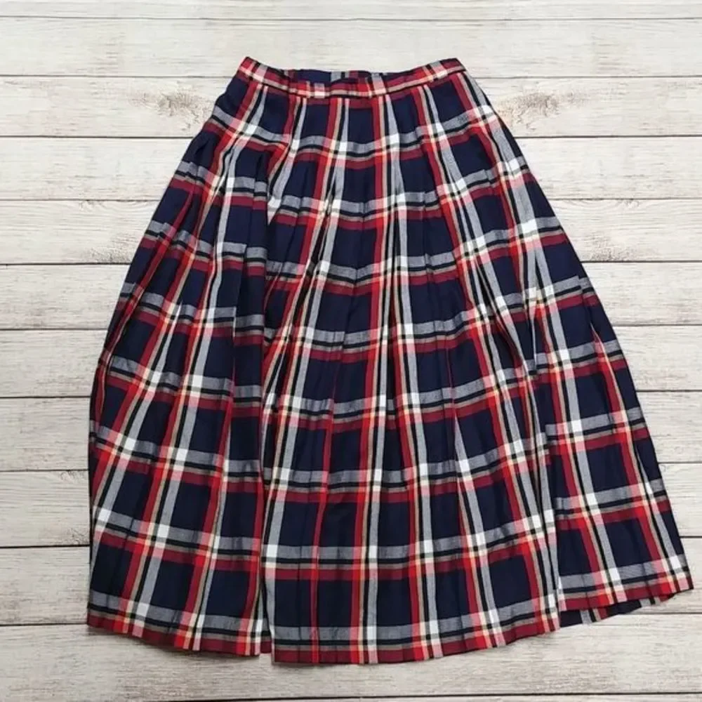 Pendleton Plaid Pleated Skirt‎